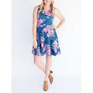 A&D Fisher Dress, Flower in Denim